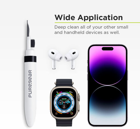 PureGear Device Cleaning Pen for Airpods 1 2 3 Multi-Function Cleaning Kit with Soft Brush for Bluetooth Earphones Case, Mobile Phones, Cameras, K...