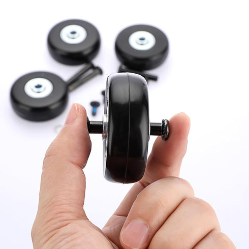 OwnMy 45mm x 18mm Luggage Wheels Replacements Set of 4 Mute Suitcase Replacement Wheels with Black Screws Axles Bearings, Rotatable Rubber Luggage...