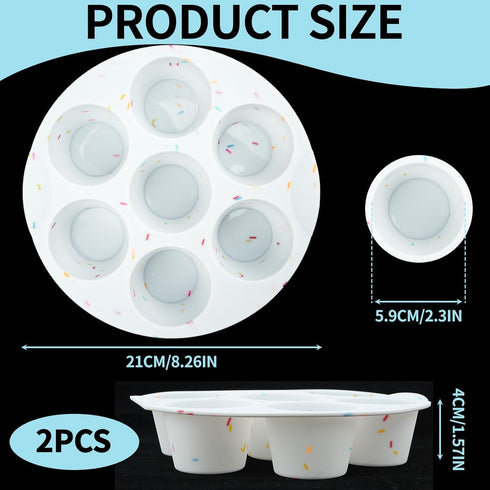 2 Pack Silicone Muffin Pan for Baking, Regular Cupcake Mold for Air Fryer, 7 Cups Round Muffing Molds, Non-Stick Bakeware Durable Baking Molds...