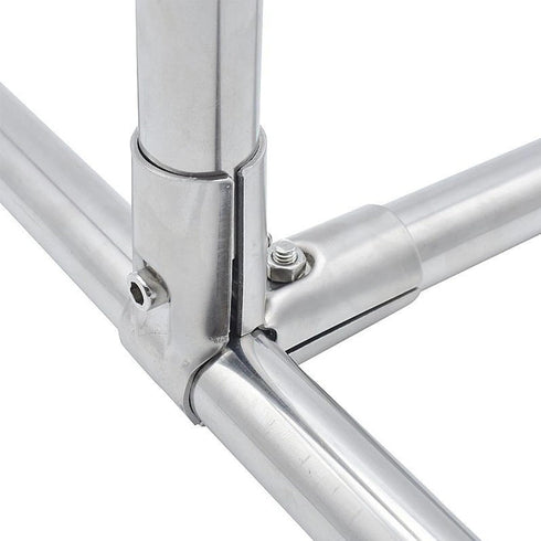 2 Sets of 90 Degree Structural Pipe Connectors, 3-way Metal Connectors, for 3-Way Pipe Clamp end Rail Clamps (for 1" or 25MM or 3/4" OD, Silver)...