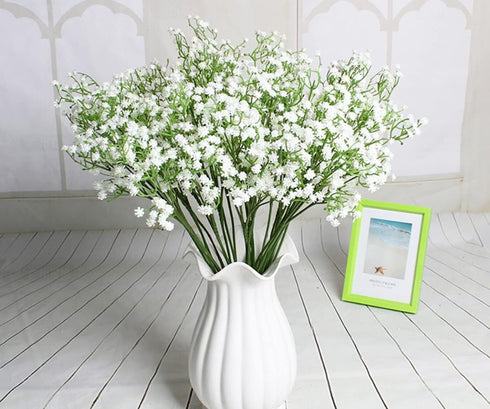 9 Pack Real Touch Artificial Baby's Breath Flowers - 21" Bendable Stems for Wedding Bouquets, Home Centerpieces & Outdoor Decor (Waterproof, Dustp...