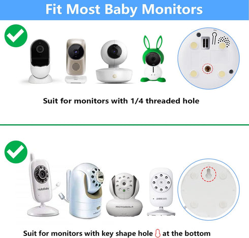 Universal Baby Monitor Mount for ANMEATE SM24, Arlo, Motorola, Owlet Cam and Most Other Baby Monitors, Flexible Gooseneck Baby Monitor Holder for ...