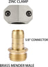 Zinc and Brass Male Clamp Coupling,Fits 3/4" or 5/8" Garden Hose Repair Fitting...