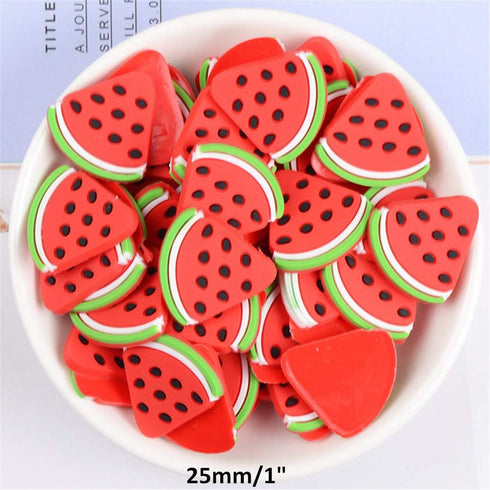 50 Pack Fruit Vegetable Plastic Charms Resin Flatbacks Buttons Beads Polymer Clay Beads for Miniature Fairy Garden Hair Acscessories Home Decorati...
