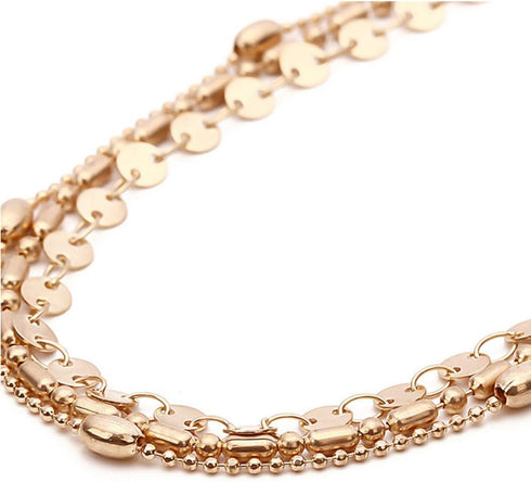Edary Gypsy Beach Anklet Sequins Layered Gold Anklet Bracelet for Women and Teen Girls...