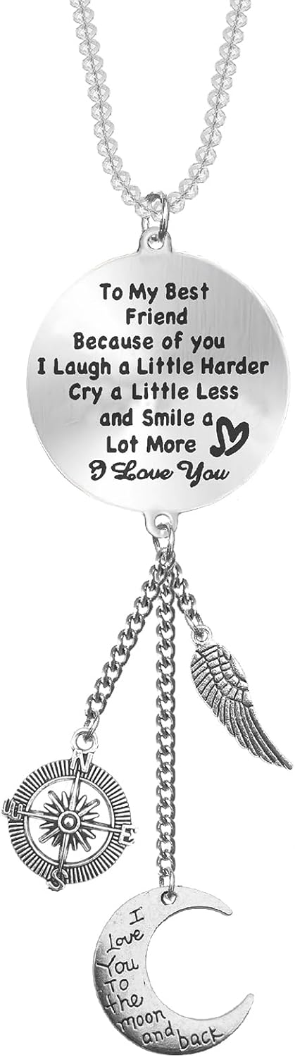Car Hanging Ornament Charm,Car Mirror Decor Hanging Friend Gifts for Women and Man,Birthday Valentines Gifts for friends (D)...