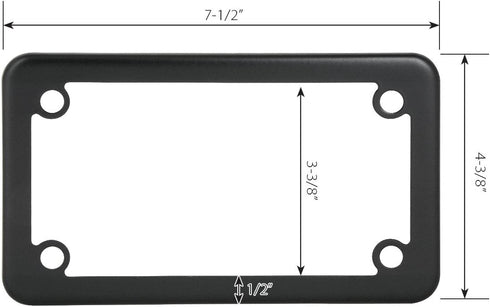 GG Grand General 60394 Matte Black Powder Coated Motorcycle Plain License Plate Frame...