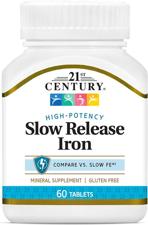 21st Century Slow Release Iron Tablets, 60 Count PACK OF 2 - Packaging May Vary...