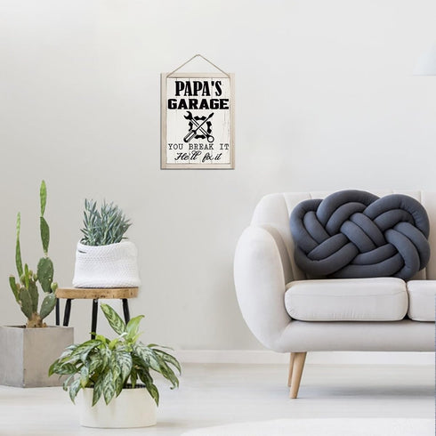 Papa Gifts, Papa Sign, Rustic Hanging Wood Plaque Sign, Decorative Wood Wall Sign, Papa Garage Hanging Decor, Farmhouse Tool Room Decor, Father's ...