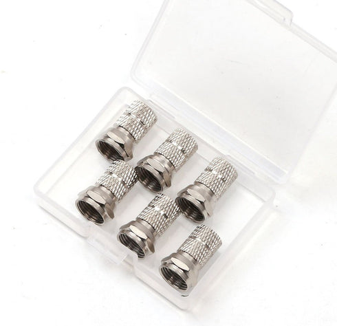PENTA ANGEL RG6 F-Type Twist-On Coaxial Cable Connector Adapter Plug, 6PCS (Silver)...