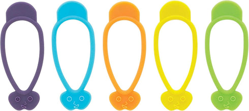 HIC Kitchen Stretch and Twist Silicone Bag Ties, Set of 10 with Storage Bag, Reusable Food Sealing Clips, Secure Chip Clip, Cord Keeper, Freshness...