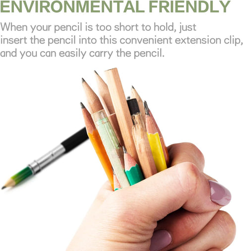 Pencil Extenders 6PCS Adjustable Pencil Lengthener Tool Coupling Device for School,Office,Sketch,Art,Writing...