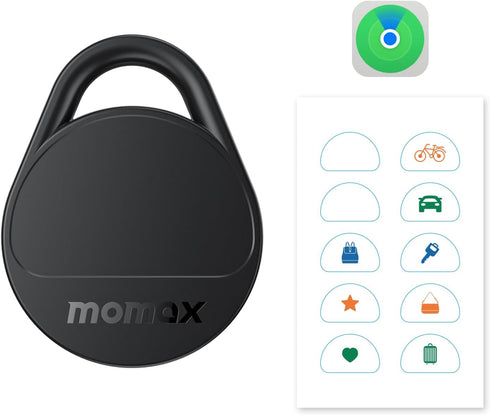 Momax Tracker Electronics Key Finder Luggage Tracker Smart Tag for Key, Backpack, Wallet, Pets Works with Apple Find My (iOS Only) and Global Sear...