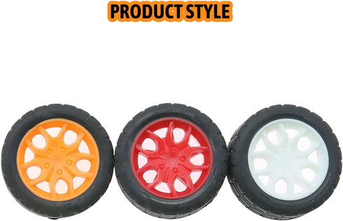 MroMax 30mm Rubber RC Car Wheel Tires DIY Model Robots 4pcs Red and Black...