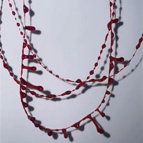Red Resin Blood Drop Necklace Unique Red Resin Pendant Clavicle Chain Muiltfunction Bloody Droplet Choker Necklace Gift Resin...