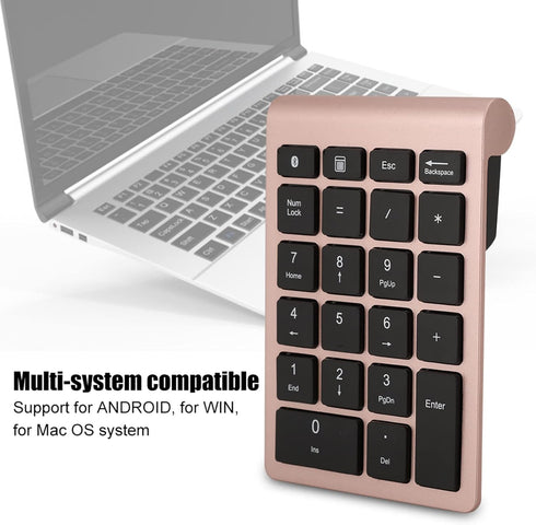 22 Keys Numeric Keypad, Portable 0.25MA 3V Wireless Mini Keyboard Compatible with Bluetooth 5.0 Wireless Mini Ergonomic Keyboard for Laptop Deskto...