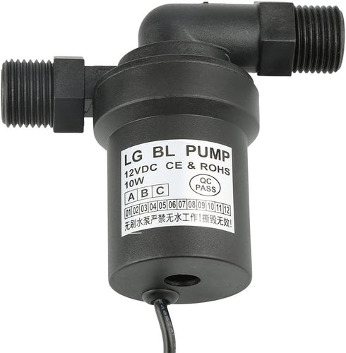 DC Solar Brushless ,DC 12V Submersible Pump Solar Hot Booster Pump for Water Circulation System,8L/min 1/2'' Thread,55? High Temperature Resistanc...