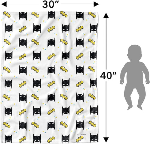 LOGOVISION Batman Lightweight Baby Blanket, 30"X40", Masks and Bats Pattern Unisex for Infants Girls & Boys...