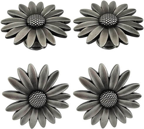 Retro Flower Knobs 4 Pcs Unique Single Hole Knob Drawer Cabinet Wardrobe Dressing Table Closet Cupboard Furniture Door Handle Hardware Decoration ...