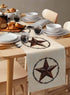Texas Western Star Rustic Table Runner-Cotton linen-Long 72 inche Barn Star Dresser Scarves,Kitchen Coffee/Dining Farmhouse Cowboy Tablerunner for...