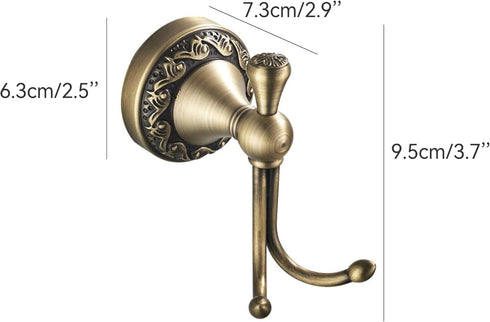 Antique Bronze Brass Bath Towel Hooks, Wall Mounted Bathroom Hardware Accessories,Pattern Carving Design...