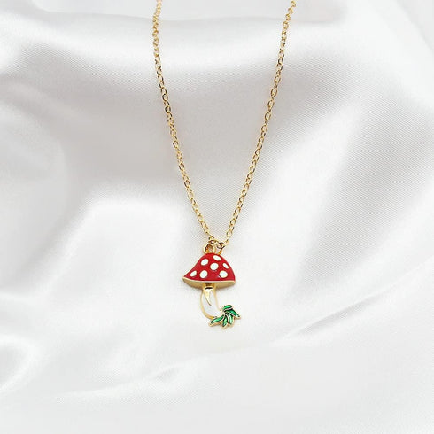 Pack 3 Cute Mushroom Pendant Chain Necklace for Three Best Friends Daughter Gold Dainty Fashion Friendship Christmas Birthday Jewelry BFF Gifts...
