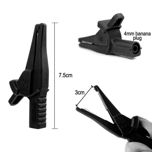 AC285-3 multimeter alligator clips Safety Alligator Clip Compatible with Fluke Phase Rotation Indicator use with TL222 and TL224 Test Leads (AC285...
