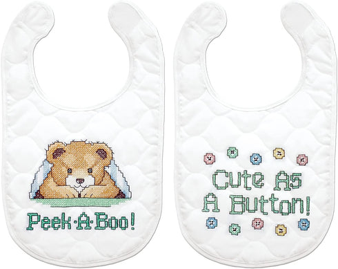 Tobin Under The Covers Stamped for Cross Stitch Baby Bibs Kit...