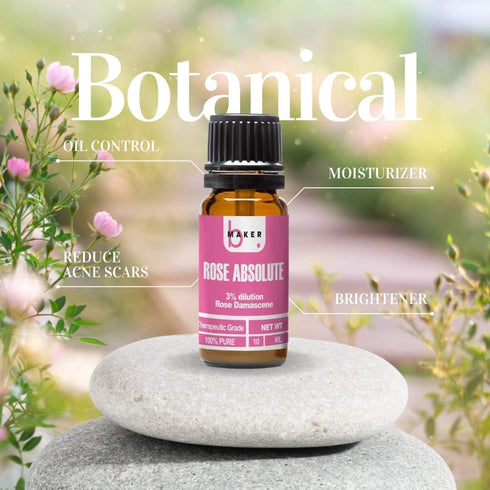 Organic Rose Absolute Essential Oil for Skin, Aromatherapy, Diffuser, Face, Hair and Crafts - Therapeutic Grade Organic Rose Essential Oils - 3% D...