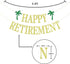 Gold Glittery Happy Retirement Banner, Official Retired Decor - Retirement Party Decorations Supplies...