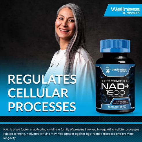 NAD Supplement, 1500mg - Liposomal NAD+ Supplement with Resveratrol, Nad Plus Boosting Supplement - Support Cellular Health, Stamina & Healthy Agi...