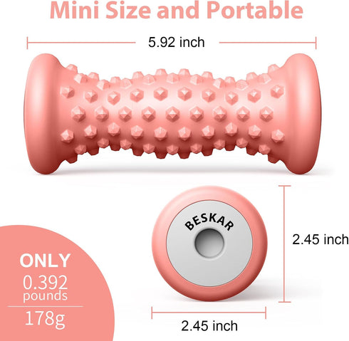 BESKAR Foot Massage Roller for Relief Plantar Fasciitis, Foot Reflexology Tool Pressure Point Massage Roller, Deep Tissue Massage for Relieving Fe...