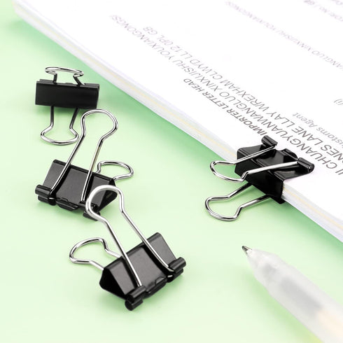 ZZTX Black Binder Clips Paper Clamps Clips Small Size, 0.75 Inches, 36 Pack...
