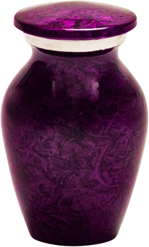 Purple Mist Keepsake Cremation Urn for Ashes, Aluminum, Purple Urn, Keepsake Sized Cremation Urn, 3 Inches High...