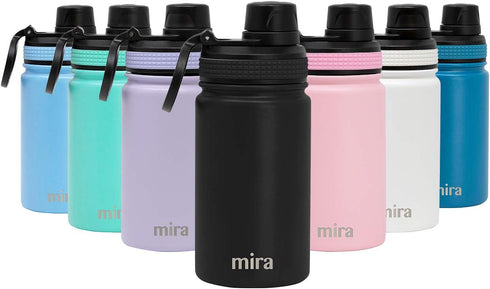 MIRA 12 oz Stainless Steel Water Bottle - Metal Thermo Flask Keeps Cold for 24 Hours, Hot for 12 Hours - Wide Mouth & Double Wall Vacuum Insulated...
