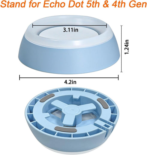 Table Stand for Echo Dot 5th Generation - C YECEN Desktop Holder Mount for Echo Dot 5th & 4th Gen, Base Bracket with Light Guide and with Built-in...