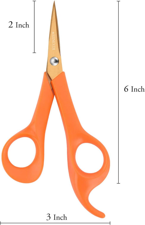 Micro-Tip Scissors, Precision Scissors, Pointed Sharp Titanium Blades, 6 Inch Craft Detail Scissors Ideal for Paper Cutting, Scrapbooking, Beauty ...