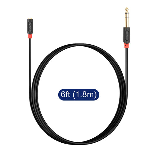 J&D 3.5mm to 1/4 Headphone Adapter Cable, Gold Plated Audiowave Series 3.5mm 1/8 inch Female TRS to 6.35mm 1/4 inch Male TRS PVC Shelled Stereo Au...