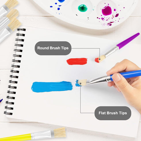 Paint Brushes for Kids, 8 Pcs Toddler Chubby Paint Brushes Bulk Set for Craft, Preschool Washable Kids Paint Brushes for Acrylic Paint Watercolor ...
