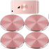 SALEX Cute Pink Metal Plates Set 4 Pack for Magnetic Car Mount. Kit of 4 Rose Gold Round Discs Without Holes for Phone Holder, Case. Strong 3M Adh...