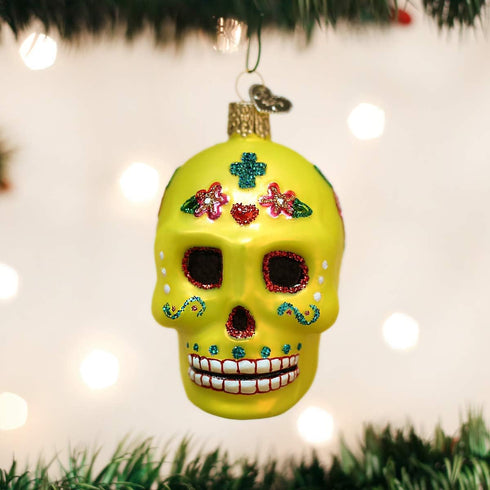Old World Christmas Ornaments: Halloween Decorations Glass Blown Ornaments for Christmas Tree, Sugar Skull, 3¼" (26079)...