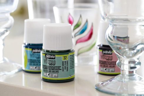 Pebeo Vitrea 160, Glossy Glass Paint, 45 ml Bottle - Ink Black...