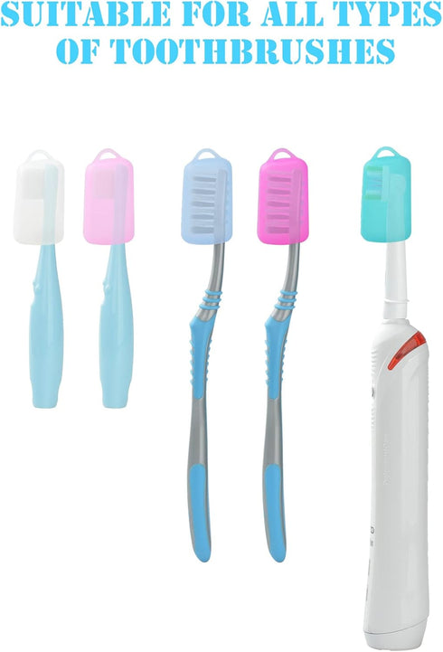 5 Packs Toothbrush Covers, Silicone Toothbrush Covers Caps for for Electric Toothbrush Replacement Head & Manual Toothbrush, Toothbrush Travel Ess...