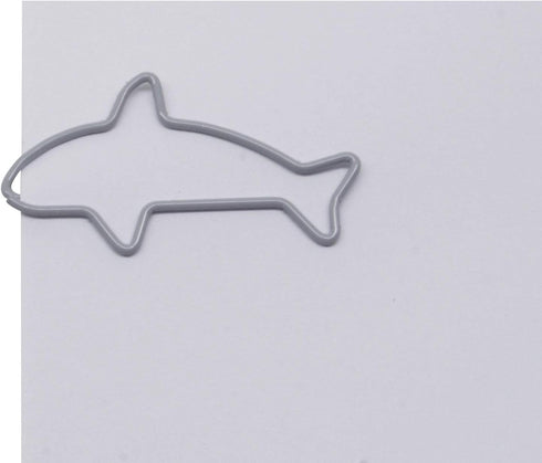 100 Count Shark Shaped Paper Clips Great for Paper Clip Collectors or Office Gift - Comes in Round Tin with Lid and Gift Box (Gray)...