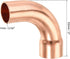 MECCANIXITY 90 Degrees Elbow Copper Pipe Fitting Short Turn Brazing Connection 3/4 Inch ID for HVAC Cooling Solar Equipment...