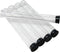 Prestige Import Group - 7/8" Interior Diameter Clear Plastic Empty Storage Tubes - Flat Bottom - 80ml Capacity, Press Fit Black Cap - 5 Pack...