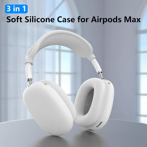 Silicone Case Cover for AirPods Max, Ear Pad Case Cover/Ear Cups Cover/Headband Cover for AirPods Max Headphones, Anti-Scratch Accessories Soft Si...