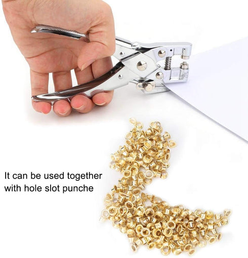 Golden Grommets Kit Metal Eyelets Shoe Eyelets Grommet Sets for Shoes Clothes Crafts Bag DIY Project Office Supplies...