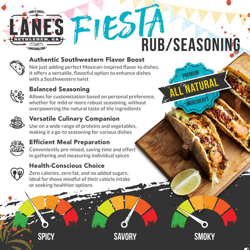 Lane's Fiesta Taco Seasoning Mix, All-Natural Keto Taco Seasoning, Chicken Taco Seasoning Mild, No MSG, Gluten Free Taco Seasoning Mix, 4.0 Oz...