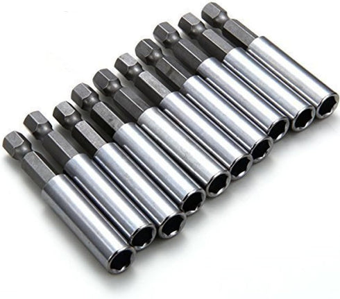 Rocaris 10 Pack Magnetic Extension Socket Drill Bit Holder 1/4" Hex Power Tools...